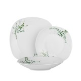 Set de masa din portelan Berlinger Haus, 18 piese, floral verde