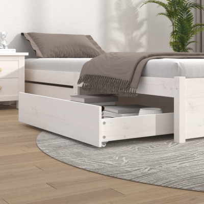 Sertare pentru pat, 2 buc., alb, lemn masiv de pin GartenMobel Dekor foto