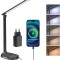 Lampa de birou LED Rovo 5503, lumina veghe, 5 moduri de lumina, 4 intensitati, 6W, control Touch, USB