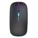 Cumpara ieftin Mouse wireless negru, Bluetooth 5.1 si USB 2.4 GHz, 800-1600 DPI, LED dinamic