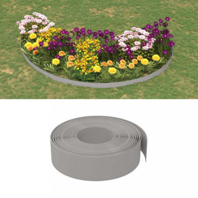 vidaXL Borduri de grădină, 3 buc, gri, 10 m 15 cm, polietilenă foto