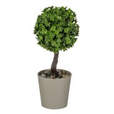 Bonsai Artificial Ghiveci Ceramică Taupe 18cm, Decor Interior, Plantă Artificială