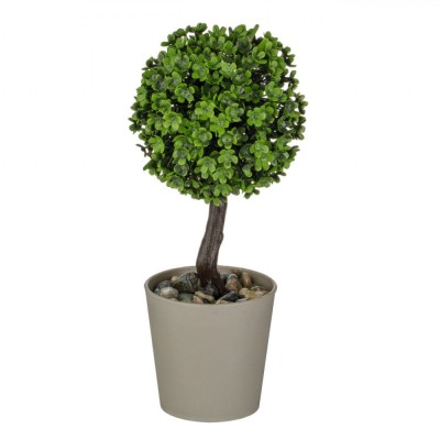 Ghiveci Decorativ, Bonsai Artificial, Ceramică, Culoare Taupe, &amp;Icirc;nălțime 18cm foto