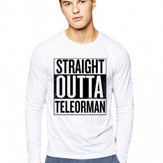 Bluza barbati alba - Straight Outta Teleorman - L