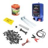 Kit complet gard electric 12V, 1 Joule, cu fir 500 m si 100 izolatori