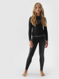 Lenjerie termoactivă fără cusături (complet) pentru fete - neagră, 4F Sportswear