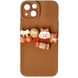 Husa Silicon 3D Cartoon Apple iPhone 13, Model Brown Candy
