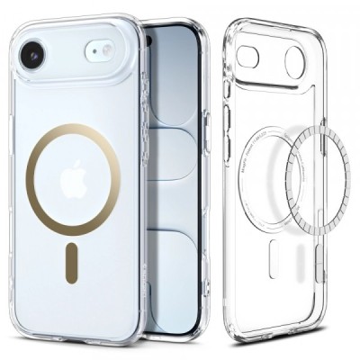 Husa MagSafe pentru Apple iPhone 17 Air, Spigen, Ultra Hybrid, Aurie Transparenta foto