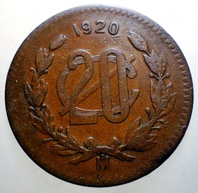 C.312 MEXIC 20 CENTAVOS 1920 foto