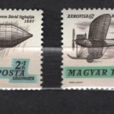 UNGARIA 1967 - AVIATIE. AEROFILA. SERIE NESTAMPILATA, R25