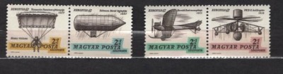 UNGARIA 1967 - AVIATIE. AEROFILA. SERIE NESTAMPILATA, R25 foto