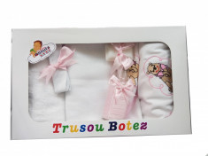 Trusou botez fetite si baieti cu Ursuleti - set personalizat biserica TB26ALINUTA foto