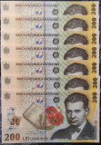 Bancnota 200 lei Romania - 2018 (2022) - serii consecutive (aUNC)