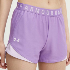 Under Armour pantaloni scurți de antrenament Play Up 3.0 culoarea violet, cu imprimeu, medium waist