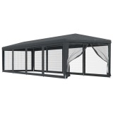 Cumpara ieftin Cort de petrecere cu 10 pereti din plasa, antracit, 3x12 m HDPE