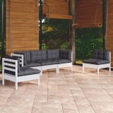 Cumpara ieftin Set mobilier grădină cu perne, 5 piese, lemn masiv de pin