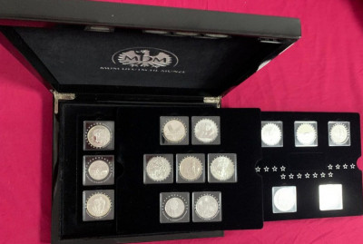 Lot de 15 monede argint 2012 - vezi descriere - &amp;icirc;ncapsulat, &amp;icirc;n cutie neagră foto