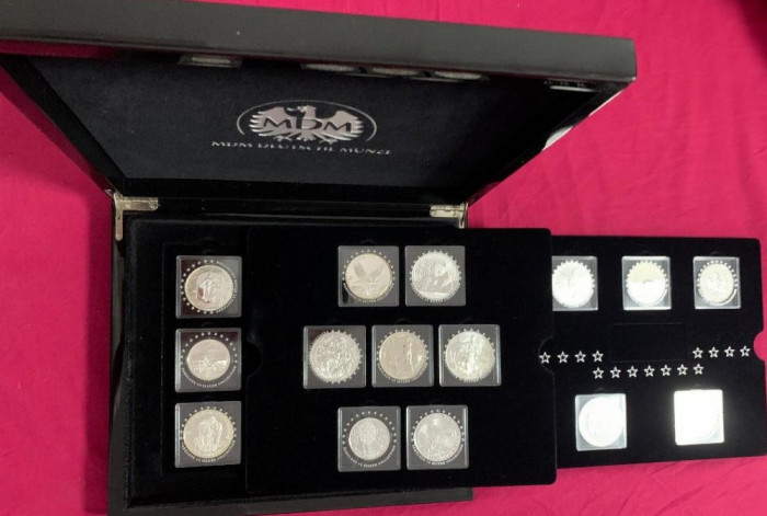 Lot de 15 monede argint 2012 - vezi descriere - &icirc;ncapsulat, &icirc;n cutie neagră