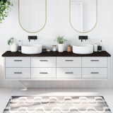 Gossi blat de baie, maro inchis, 220x60x(2-4) cm, lemn masiv tratat