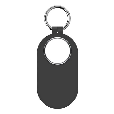 Breloc silicon, THD, compatibil Samsung Galaxy SmartTag 2, negru