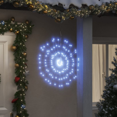 vidaXL Lumini stelare de Crăciun 140 LED-uri, 2 buc., alb rece, 17 cm foto