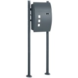 HOMCOM Cutie Poștală, Cutie pentru Corespondență, Blocabilă, Suportabilă, 2 Chei, Oțel, 44 cm x 15 cm x 114 cm, Gri &Icirc;nchis | Aosom Romania