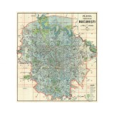Planul Bucuresti, U. Simboteanu si M.D. Moldoveanu, 1939, 50x55cm, reproducere