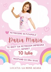 Invitatie Pink Rainbow foto