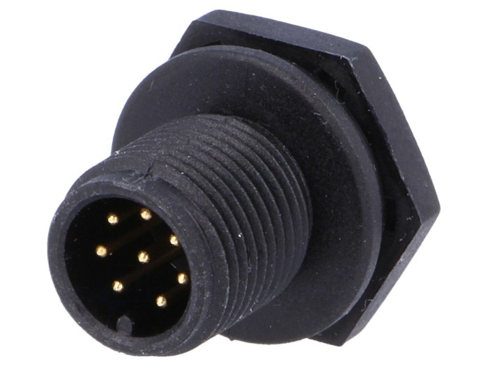 Conector M12 tată 8 pini IP68