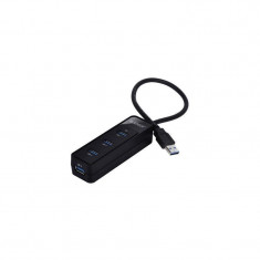 Hub USB 3.0 4 port-uri cablu 30cm negru ORICO W5PH4-U3-BK foto