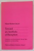 TOWARD AN AESTHETIC OF RECEPTION by HANS ROBERT JAUSS , 1989 , PREZINTA SUBLINIERI *, Brosata