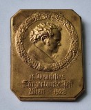 Festivalul C&acirc;ntăreților Germani de la Viena din anul 1928, insignă veche, tematica muzicala, personalitati