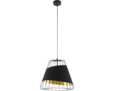 Pendul EGLO Austell E27, Negru/Auriu, &Oslash;36cm, Metal, 1x60W, Modern, Ajustabil, Dormitor/Living/Hol
