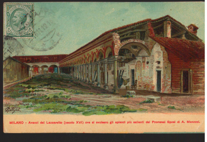CPIB 16742 CARTE POSTALA - MILANO. AVANZI DEL LAZZARETTO, VECHE, 1912, RAINERI