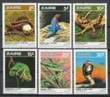 Zaire Zair 1987 Mi 939/44 MNH - Reptile, Nestampilat