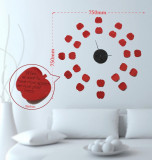 Cumpara ieftin Sticker decorativ cu ceas Apples, Mauro Ferretti, 75x75 cm, plastic