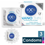 Prezervative EXS Nano Thin, 3 buc