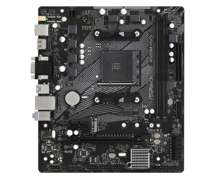 PLACA de BAZA Asrock &quot;A520M-HVS&quot;, skt AM4, mATX, AMD A520, 2 x DDR4, max. 64 GB, 4 x SATA, 1 x M.2, 7.1, &quot;A520M-HVS&quot;