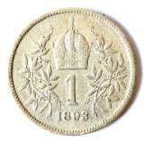 AUSTRIA 1 COROANA 1893 KRONE KORONA ARGINT VF++, Europa