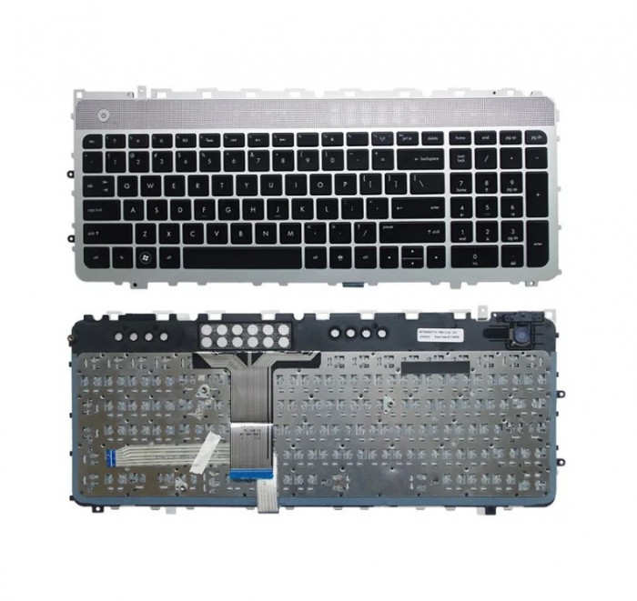 Tastatura laptop noua HP ENVY 17-3000 17-3200 17t-3000 17t-3200 Series SILVER FRAME BLACK (Backlit) US