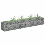 VidaXL Strat &icirc;nălțat gabion, 180 x 30 x 30 cm, oțel galvanizat