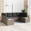 VidaXL Set de canapele pentru grădină cu pernă 6 pcs Gri Rattan poli 3347199