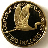 NOUA ZEELANDA 2 DOLLARS 1995 PROOF,( PASARE KOTUKU (STARC ALB)), RARA