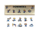Joc Domino educativ in cutie de lemn, dezvolta atentia si invatarea, model Sport, 28 piese