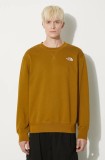 The North Face bluza Essential Relaxed Crew barbati, culoarea verde, neted, NF0A89ET1OB1