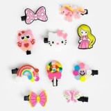 Set 10 Clame de Păr Metalice pentru Copii, Modele Diverse Colorate, CMCLASS