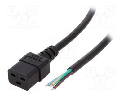 Cablu 3x1,5mm2 IEC C19 mamă 3m negru 16A LIAN DUNG foto