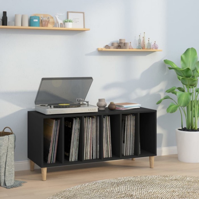 Gossi comoda discuri, negru, 100x38x48 cm, lemn prelucrat
