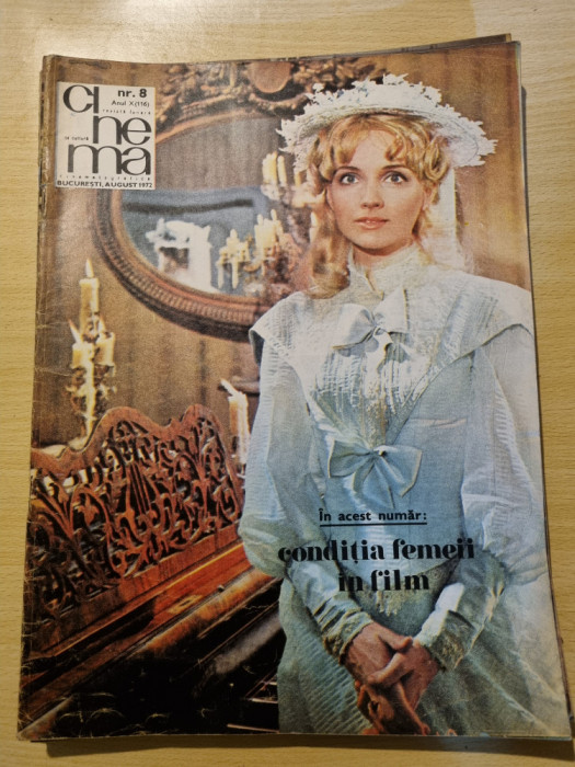 cinema august 1972-poster claudia cardinale,interviu gina patrichi,o.cotescu