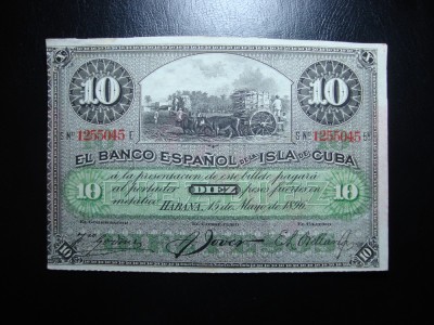 CUBA SPANIOLA 10 PESOS 1896 SUPR. PLATA AUNC foto